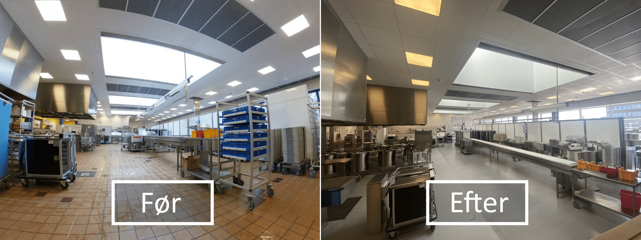 Renovering af køkkengulve på Bornholms Hospital